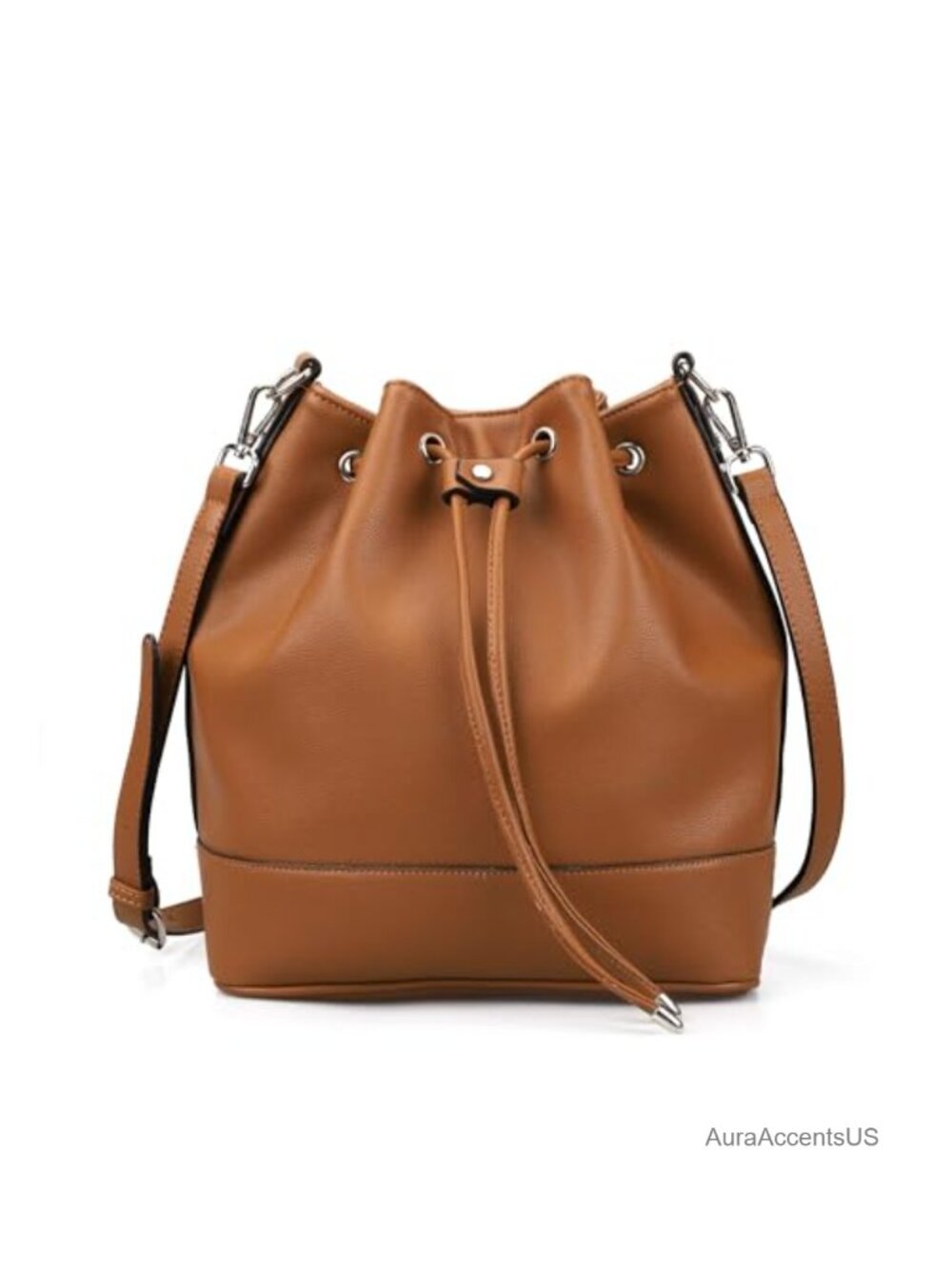 Vegan Leather Bucket Bag Convertible Crossbody Shoulder Tote